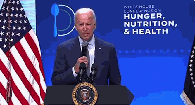 28일(현지 시간) 조 바이든 미국 대통령이 기아·영양·보건 관련 회의에서 숨진 연방 하원의원의 이름을 불렀다가 건강 이상설이 제기됐다. /영상=트위터