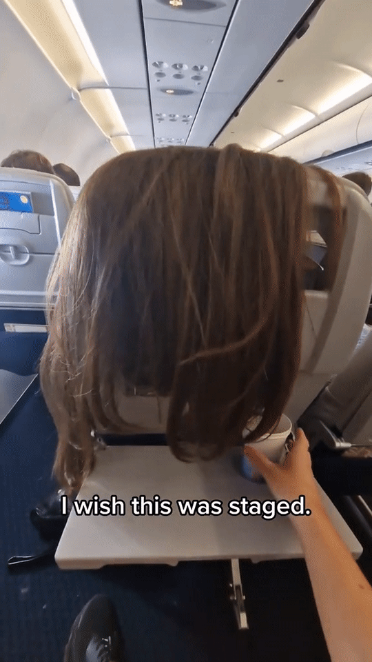 앞좌석 승객의 긴 머리카락 때문에 황당한 일을 겪었다는 한 여성의 사연이 전해졌다. /영상=틱톡