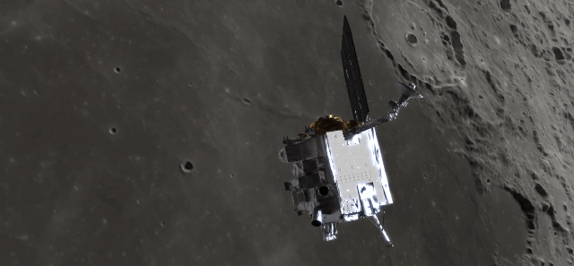 미국항공우주국(NASA)의 '달 정찰 궤도선'(LRO)이 임무를 수행하는 모습. LRO는 초속 1.6㎞(시속 5760㎞) 속도로 달 궤도를 돈다. / 영상=미국항공우주국(NASA)