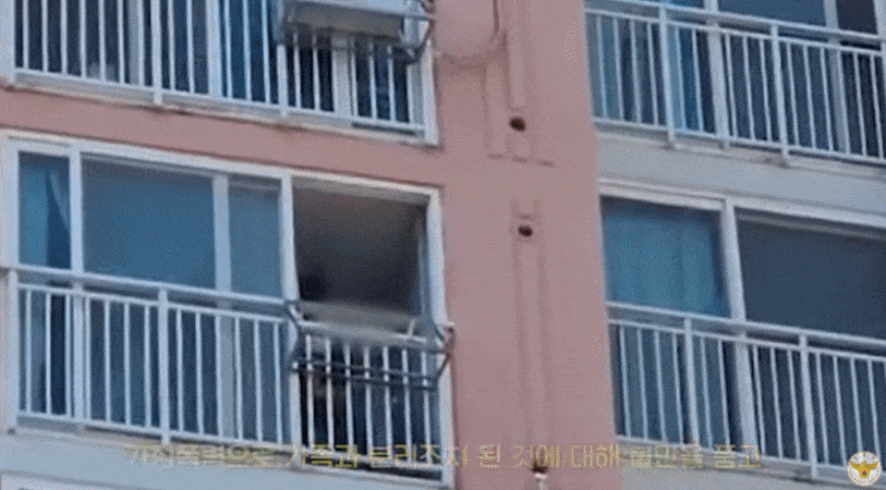 30대 남성이 아파트 베란다에서 화분을 던지며 난동을 부리고 있다. /영상=유튜브 채널 '경찰청'