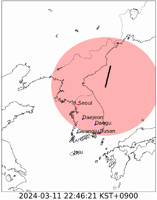 국내 우주소프트웨어 업체 스페이스맵에 따르면 북한 만리경 1호(MALLIGYONG-1)는 하루 2번씩 서울 등 우리나라 상공을 지나간다. 현재까지 만리경 1호의 정찰 기능은 수준이 떨어지지만 향후 러시아로부터 기술을 받아 정찰위성을 추가로 올릴 경우 각종 위협이 예상된다. / 영상=스페이스맵