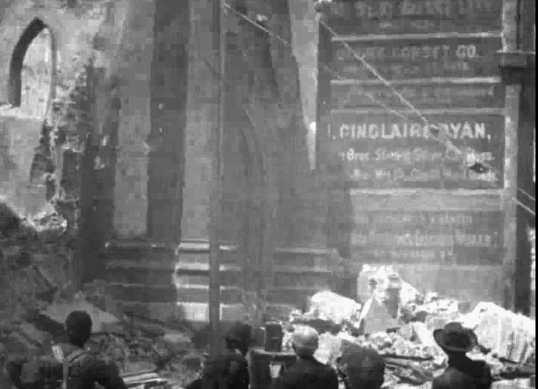 1906년 4월18일 발생한 지진으로 건물이 무너지는 등 폐허가 된 미국 샌프란시스코의 모습. /영상 출처=미국 의회도서관 자료 