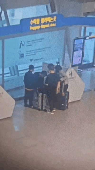 인천국제공항에서 1억2000만원 상당 현금이 든 가방을 갖고 도주한 중국인 강도 일당이 경찰에 붙잡혔다./영상=뉴스1