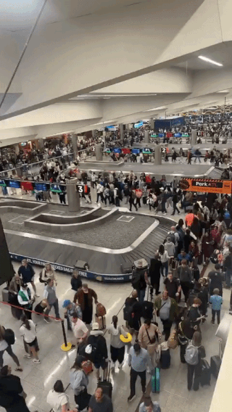 미국 국토안보부 셧다운으로 인력 부족 사태를 겪고 있는 미 공항 /영상=X