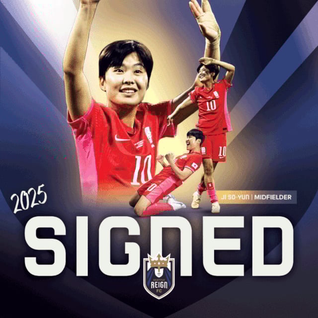 지소연의 시애틀 레인FC 입단 기념 포스터. /사진=시애틀 레인FC 캡처