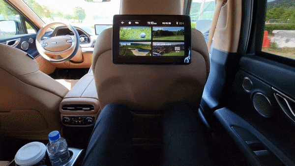 제네시스 2022 GV80 6인승 모델 '릴랙스' 시트 작동 모습./사진=이강준 기자