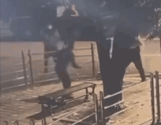 지난 18일 길거리 한복판에서 회칼 2개를 들고 난동을 부리는 50대 남성을 경찰이 실탄으로 제압했다./사진=경찰청 