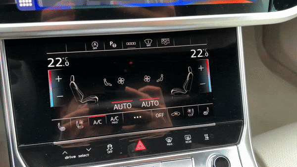 아우디 A6 50 TDI 콰트로 프리미엄의 터치스크린 공조장치/사진=이강준 기자