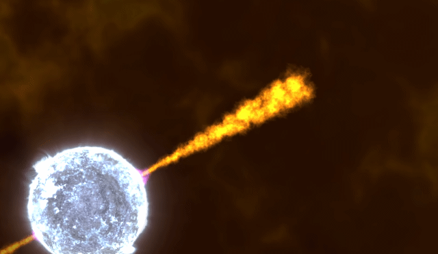 미국항공우주국(NASA)이 감마선 폭발을 재구성한 영상. / 영상=미국항공우주국(NASA) 