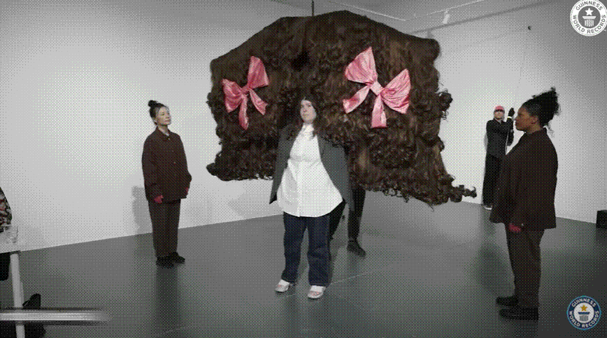 호주 아티스트 대니 레이놀즈가 세계에서 가장 넓은 폭의 가발을 만들어 기네스 기록을 경신했다. /영상=Guinness World Records