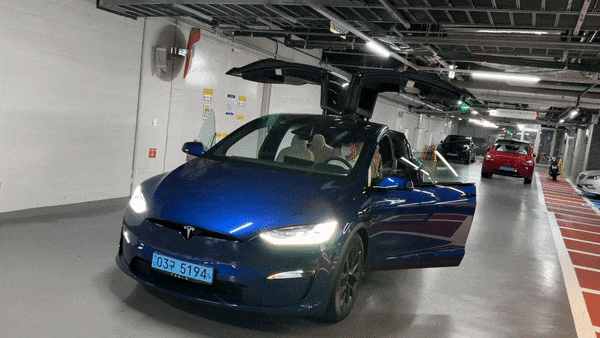 테슬라 모델X 듀얼모터 상시 사륜구동의 모든 문은 자동으로 열고 닫힌다/사진=이강준 기자