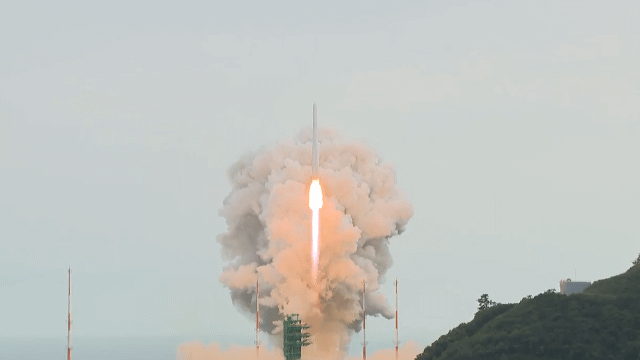 누리호(KSLV-II)가 고도 550㎞로 날아오르는 모습. / 영상=한국항공우주연구원