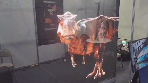 중국 기업 '먹스웨이브'가 개발한 투명 올레드 패널. / 영상 = 오진영 기자