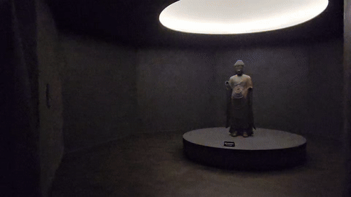 경주미술관에 마련된 불교 미술품 전시. / 영상 = 오진영 기자