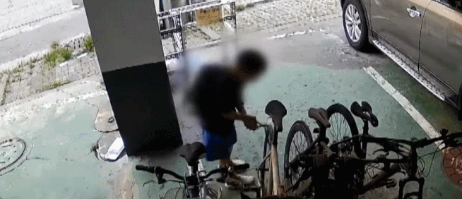 절도 행각 적발당하고도 다시 돌아와 자전거를 훔치는 초등학생. /영상=JTBC '사건반장' 갈무리