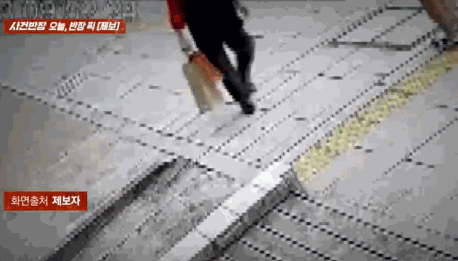 자신이 운영하는 매장 앞에 둔 화분을 기다렸다는 듯이 훔쳐가는 여성 모습이 공개됐다./영상=JTBC '사건반장'