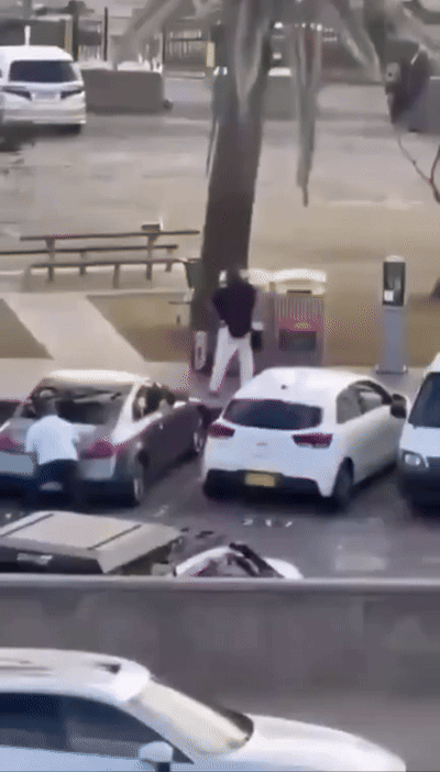 시리아 출신 무슬림 아흐메드 알 아흐메드가 14일(현지시간) 호주 시드니 본다이 해변에서 발생한 총기 난사 사건의 총격범을 제압하고 있다. /영상=X