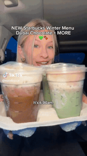 미국 스타벅스의 두바이 초콜릿, 말차 관련 신제품을 소개하는 틱톡 이용자 /영상=틱톡