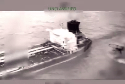 9일(현지시간) 미국 남부사령부가 SNS X에 공개한 카리브해 유조선 나포 영상 /영상=X