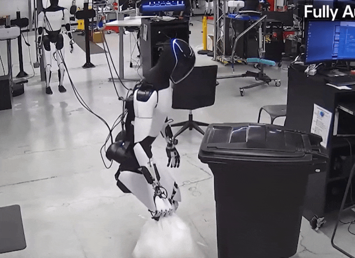 /테슬라 휴머노이드 로봇 '옵티머스' 동영상 캡쳐.