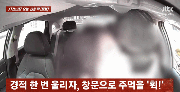 한 자전거 운전자가 경적을 울린 여성 택시기사에게 주먹을 휘둘러 논란이 되고 있다. 사진=사건반장 캡처