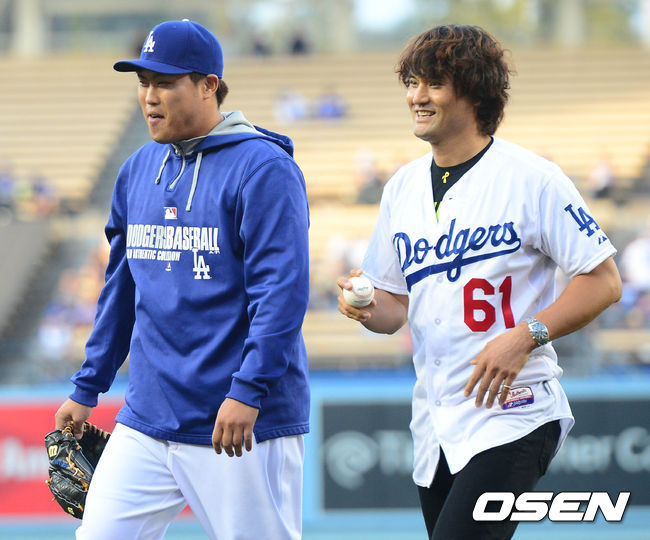 [사진]박찬호-류현진,'다저스 한국의 날을 기념하며!'