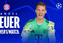 [공식발표] '선방 9회' 레알 공격 틀어막은 40세 노이어, POTM 선정..."결정적인 선방 능력 선보였다"