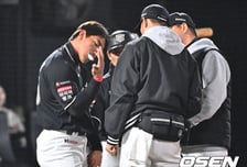 ‘손목 사구 여파’ KT 근육맨도 사라졌다, “대타도 힘들어”…배정대 시즌 첫 선발 출격 [오!쎈 부산]