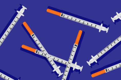 구멍 뚫린 주사기 안전망