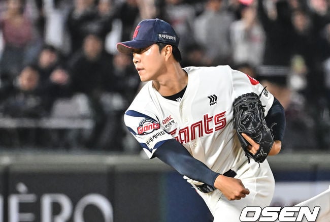 '160km 찍고 필승조 기대했는데' 윤성빈, 4피안타 폭투 3실점 와르르 무너지다 [오!쎈 퓨처스]