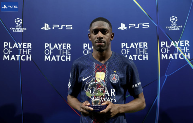 [공식발표] '2골 1도움' 바이에른 수비 헤집은 뎀벨레, 5-4 승리 POTM 선정