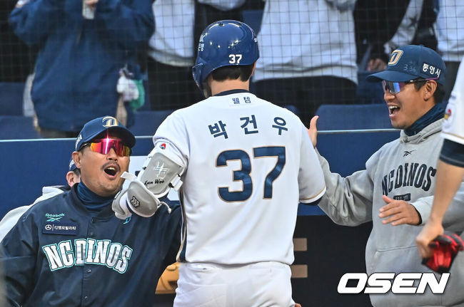 'KIA 에이스 격파!' NC 위닝시리즈...호부지, "민우와 건우, 공수주에서 파이팅 보였다" [오!쎈 창원]