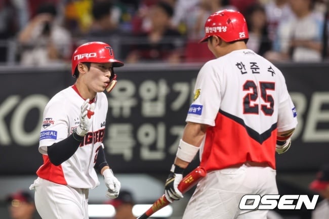 2975일만에 6홈런 폭발, 2연승 이범호 "올러의 호투와 장타력이 돋보였다" [오!쎈 광주]