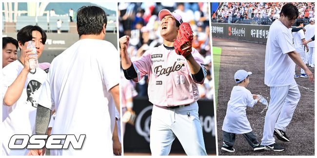 “류현진은 무섭고, 물세례는 하고 싶고” 결국 류현진 아들 준상이 앞세워 축하 물세례 성공한 박상원 [박준형의 ZZOOM]
