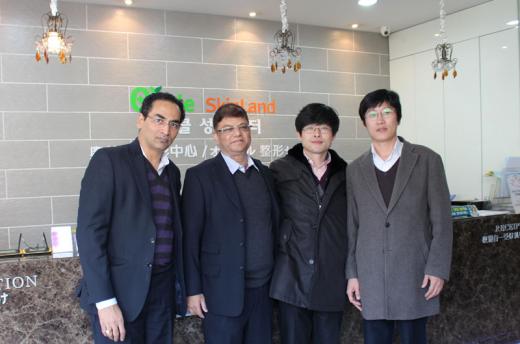 ▲볼빅의 탈모치료 클리닉 시스템 도입차 한국을 방문한 인도 관계자들