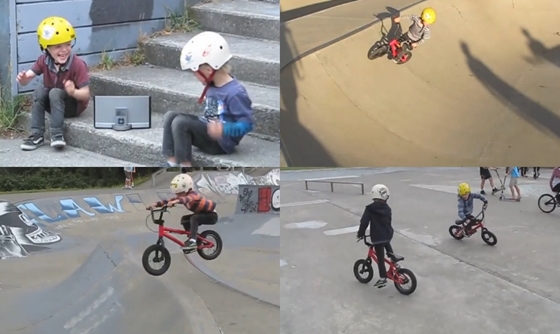 묘기자전거를 즐기는 네 살배기 쌍둥이 형제 제이크와 테오/이미지=유투브 캡쳐