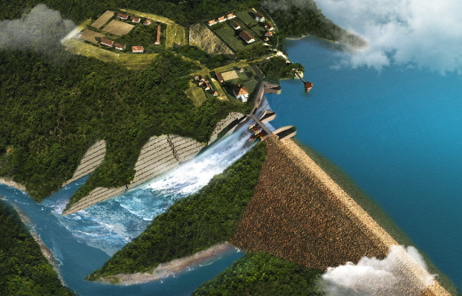 인도네시아 까리안 다목적댐 조감도. 사진제공=대림산업