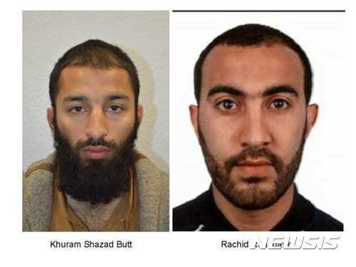 5일(현지시간) 런던경찰청이 테러범 3명 가운데 2명의 신원과 사진을 공개했다. /사진=뉴시스