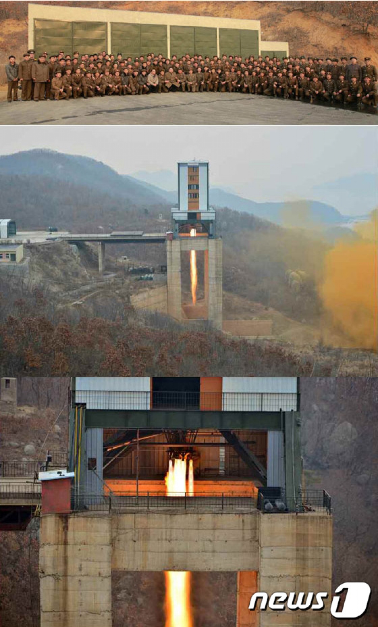 북한이 로켓엔진 발사실험을 최근 다시 실시한 것으로 전해졌다. 사진은 김정은이 지난 3월 18일 서해위성발사장에서 신형 고출력 로켓엔진 지상분출시험을 참관한 모습. /사진=노동신문