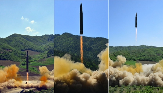 북한 미사일. 북한 조선중앙TV가 지난 4일 특별중대보도를 통해 대륙간탄도미사일(ICBM) 시험 발사에 성공했다며 발사 모습을 공개했다. /사진=조선중앙TV 캡처
