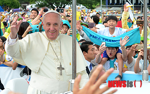 2014년 8월 한국을 방문한 프란치스코 교황./사진=뉴시스