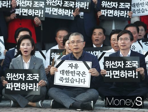 황교안 자유한국당 대표(가운데). /사진=임한별 기자