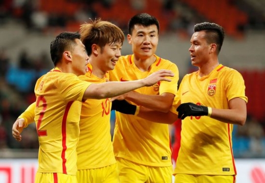 18일 오후 4시15분 부산 아시아드주경기장에서 열린 2019 EAFF E-1 챔피언십(동아시안컵) 남자부 3차전 경기에서 홍콩에 2-0 승리를 거두며 대회 첫 승을 거둔 중국 축구 대표팀. /사진=로이터