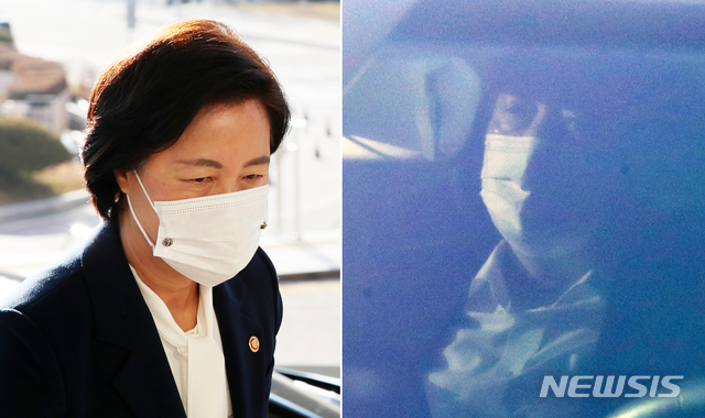 법무부가 이번 주 윤석열 검찰총장을 상대로 대면조사에 다시 나설 것으로 알려져 긴장이 고조되고 있는 가운데 지난 23일 오전 경기도 정부과천청사 법무부로 추미애(왼쪽) 법무부 장관과 서울 서초동 대검찰청으로 윤석열 검찰총장이 출근을 하고 있다. /사진=뉴시스