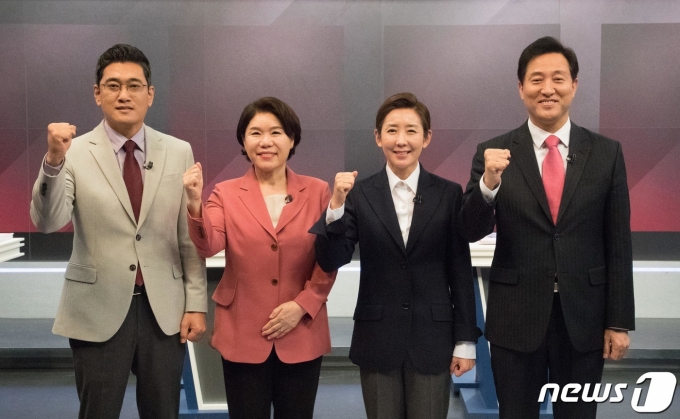 오신환(왼쪽부터), 조은희, 나경원, 오세훈 국민의힘 서울시장 예비후보/뉴스1 © News1 국회사진취재단