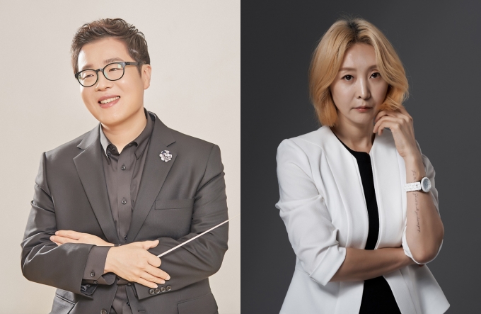 작곡가 겸 음악감독 이성준(좌), 극작가 겸 연출가 추정화(우)/EMK엔터테인먼트 제공
