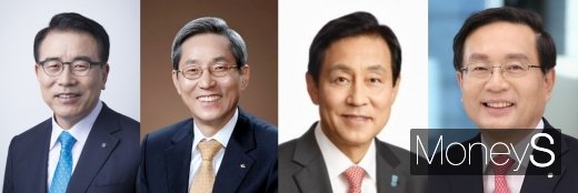 (왼쪽부터) 조용병 신한금융지주 회장, 윤종규 KB금융지주 회장, 김정태 하나금융지주 회장, 손태승 우리금융지주 회장/사진=각사