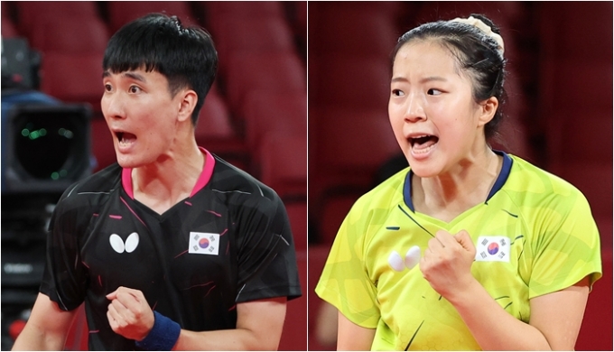 Table tennis spokesman Lee Sang-soo won a gold medal in the men’s singles final at the 2021 Asian Table Tennis Championships held at Lusail Sports Arena in Doha, Qatar 5. Pictured are Lee Sang-soo (left) and Shin Yu-bin active in the 20th Olympics in Tokyo Figure = News 1
