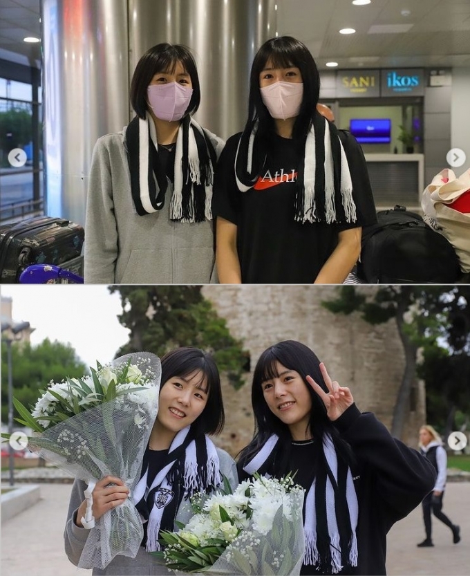 그리스 여자배구 PAOK가 17일(한국시각) 구단 공식 홈페이지와 인스타그램을 통해 이재영·이다영 쌍둥이 자매의 테살로니키 도착 소식을 전했다. /사진=PAOK 구단 공식 인스타그램