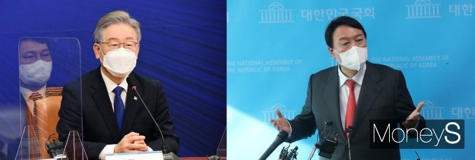 이재명 더불어민주당 대선 후보(왼쪽)와 윤석열 국민의힘 후보가 가상자산 공약 전쟁에 돌입했다. /사진=임한별 기자 